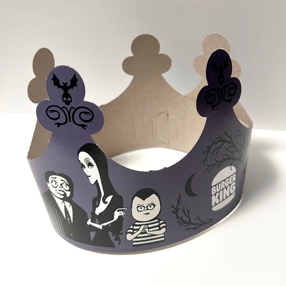 Burger King x Addams Family 2024 Collab Paper Crown Collectible (BRAND NEW) - Picture 1 of 4